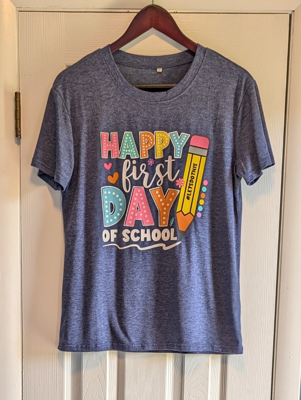 Teacher Tee - Medium : 'Happy First Day of School'